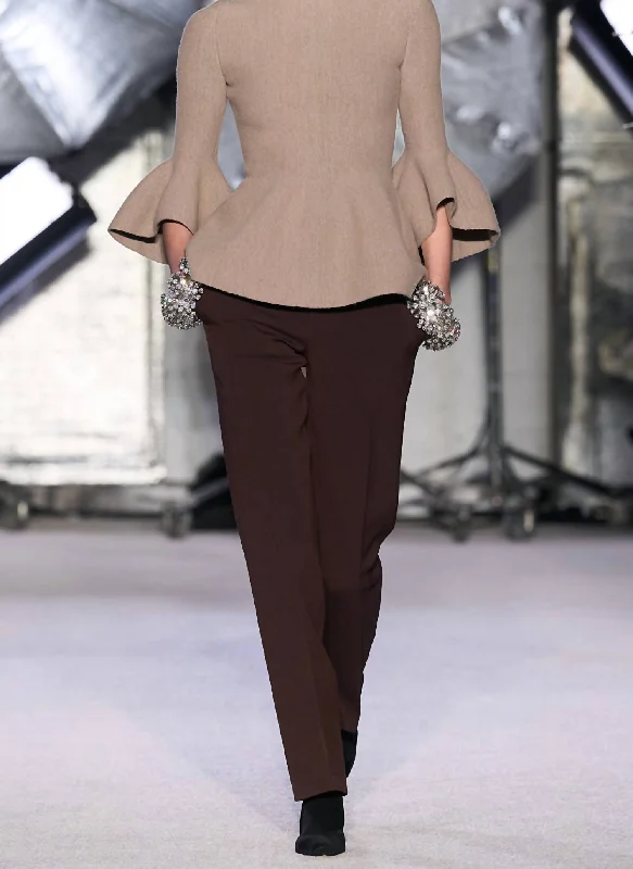 Minimal Comfort The Soren Crepe Cropped Trouser In Brown