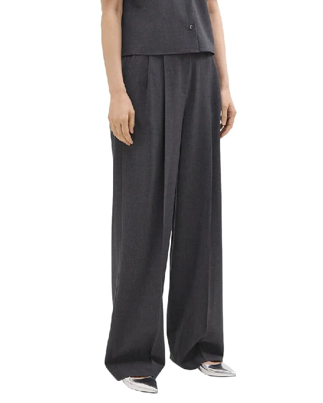 Urban Comfort Soft cotton chinos Theory Double Pleat Wool-Blend Pant