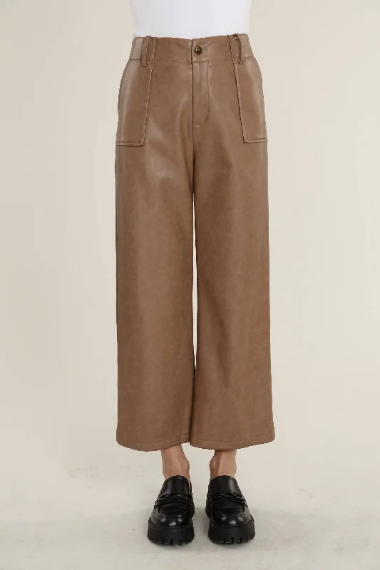 Urban Comfort Vegan Wide Leg Pant In Pecan
