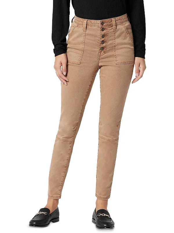 Timeless Style Womens Ankle Zippers High Waist Skinny Pants
