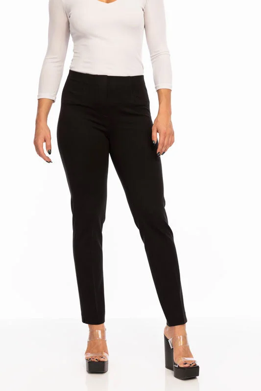 Versatile Outfits Casual fit wide-leg pants LIOR Women's Black Tapered Ankle Pant In Ponte - "Sasha" Versatile Outfits Casual fit wide-leg pants LIOR Women's Black Tapered Ankle Pant In Ponte - "Sasha"