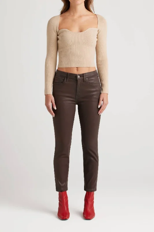 Easy-to-Wear Women's Bree Coated Pants In Coffee