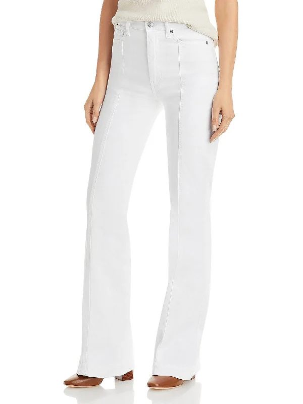Sporty Elegance Classic khaki pants Womens Denim Flare High-Waist Jeans