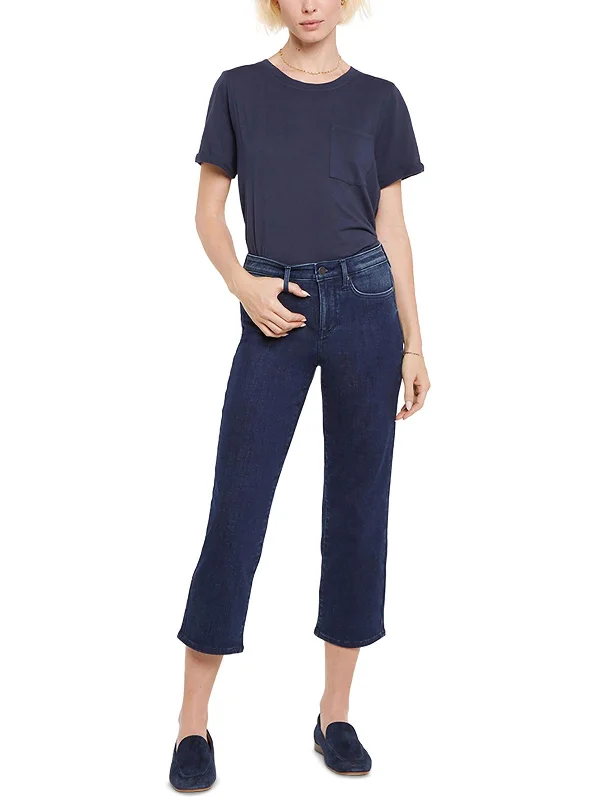 Casual Elegance Tie-waist pants for women Womens Denim Slimming Cropped Jeans