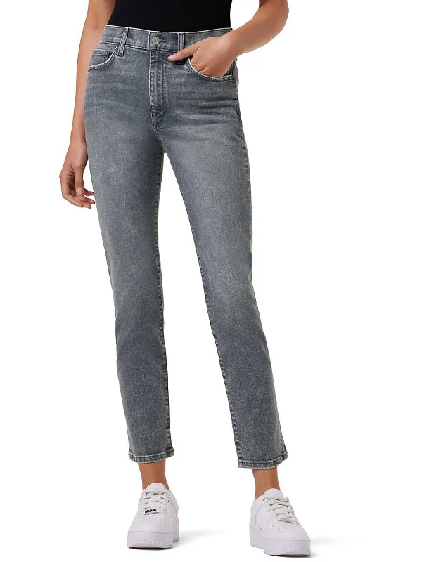 Simple Elegance Printed joggers Womens High Rise Ankle Straight Leg Jeans