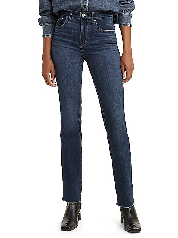 Relaxed Tops Outdoor women’s pants Womens High-Rise Dark Wash Straight Leg Jeans
