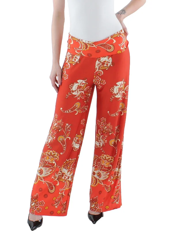 Cozy Footwear Womens Jersey Printed Palazzo Pants