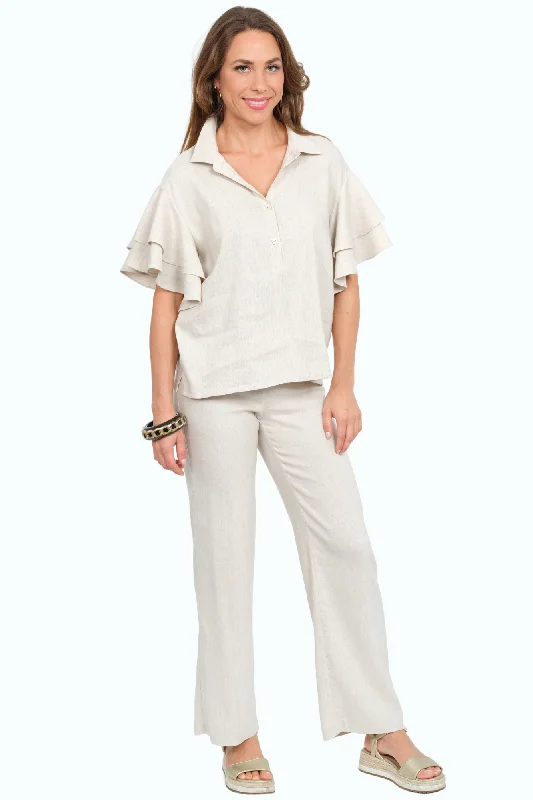 Layered Comfort Colorful chino pants Women's Linen Pull-On Pant Stretchy Flare Leg - "Stella" Layered Comfort Colorful chino pants Women's Linen Pull-On Pant Stretchy Flare Leg - "Stella"