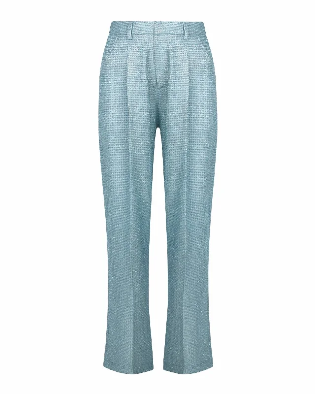 Relaxed Chic Women's Metallic Trouser In Blue