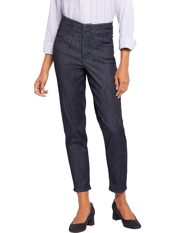 Lounge Wear Button-up women’s trousers Womens Tencel Dark Wash Ankle Jeans