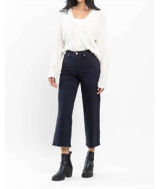 All-Day Comfort High-waisted jeggings Women's Wide Leg Crop Jean In Navy