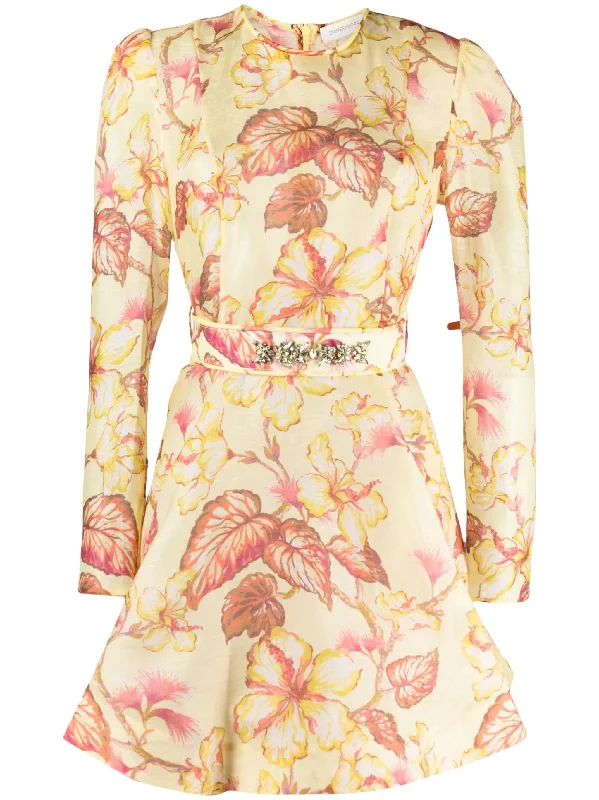 Versatile Outfits Zimmermann Matchmaker Floral Mini Dress Yellow Hibiscus