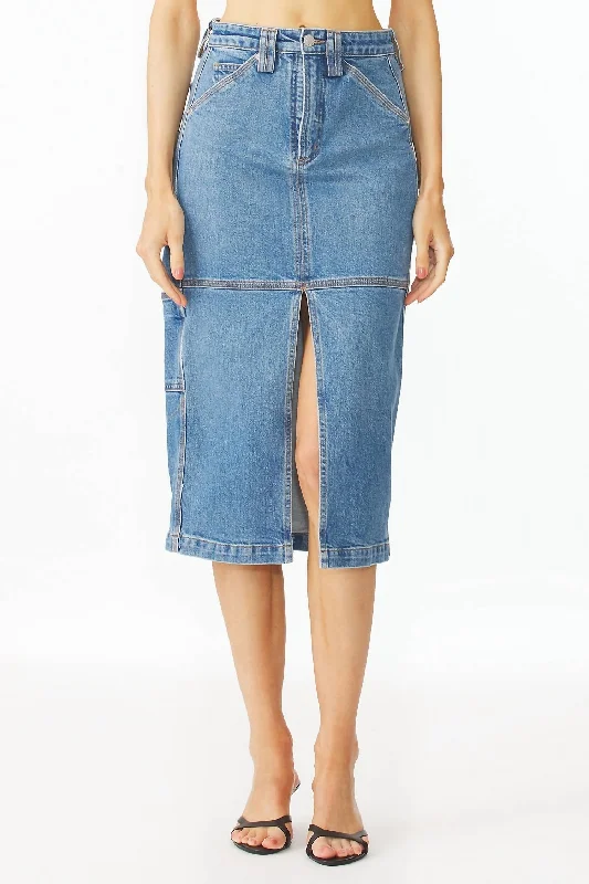 Cozy Apparel Maxi wrap skirt Alden Skirt In Medium Wash