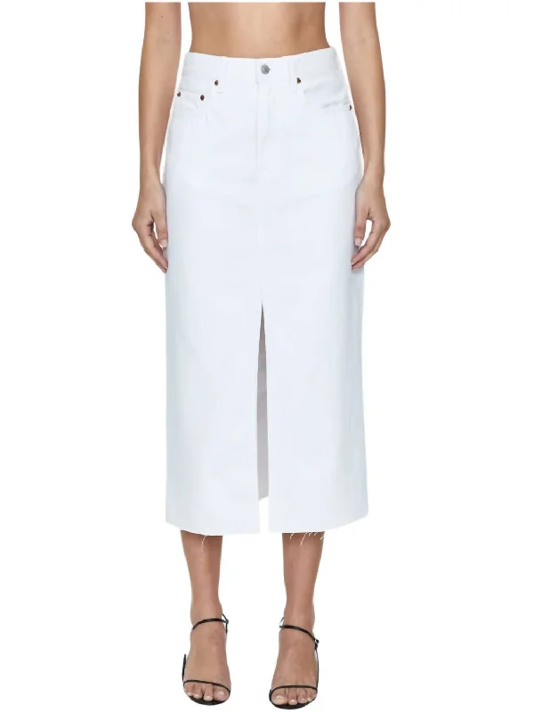 Easygoing Fashion Studded skirt Alice Denim Skirt In White