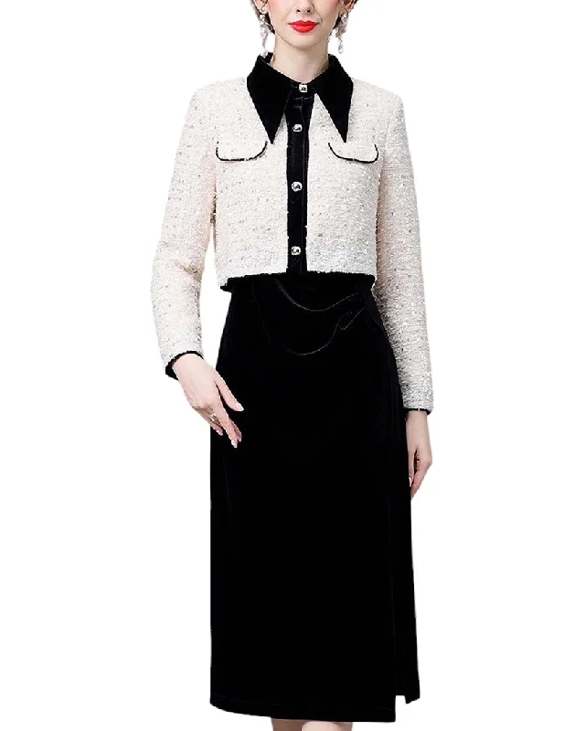 Trendy Wear Classic wrap skirt Anette 2pc Blazer & Skirt Set