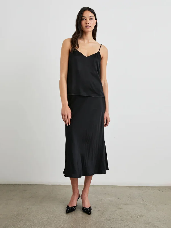 Comfortable Sweaters Button-front skirt Anya Skirt - Black