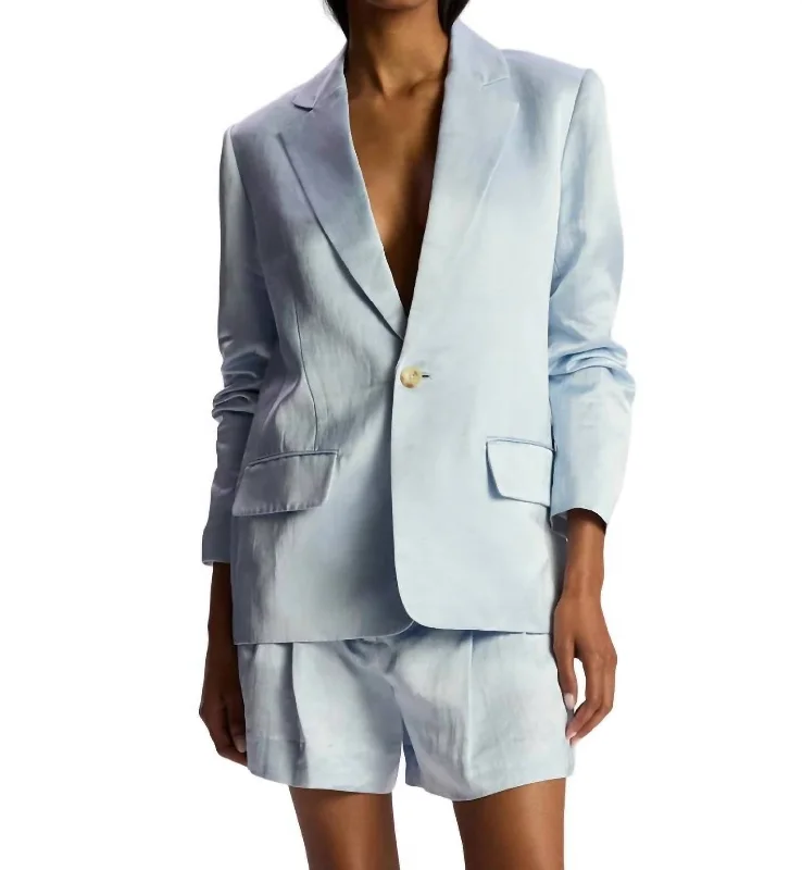 Versatile Style Faux leather moto jacket Arlo Jacket In Hint Of Blue