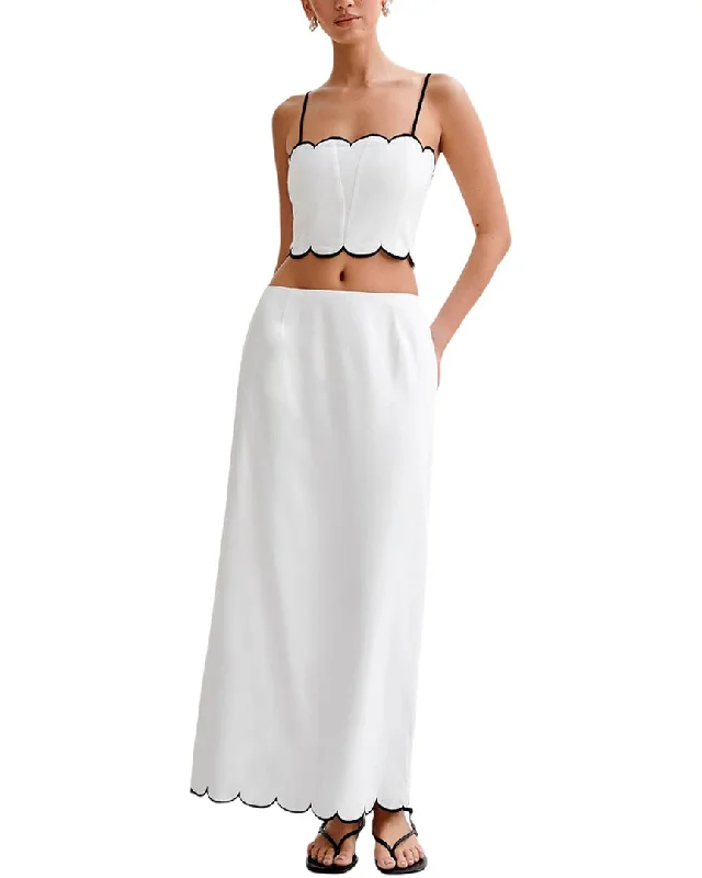 Casual Chic Wear Ruffled pencil skirt Bella Desert 2pc Top & Skirt Set