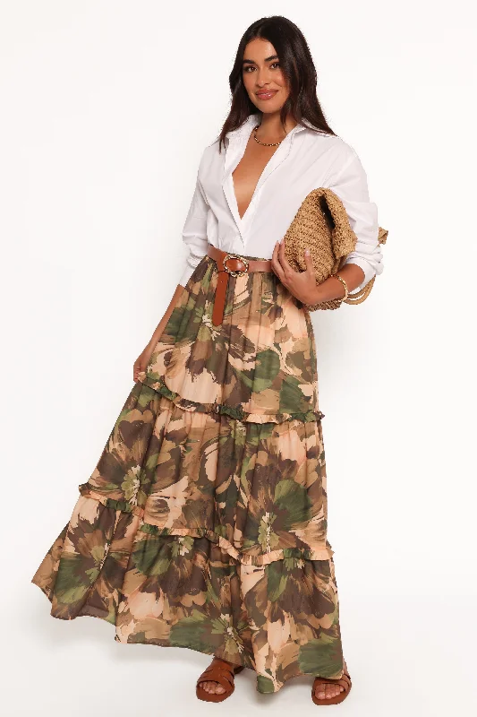 Smart Comfort Wear Winter skirt Beth Midi Skirt - Dark Floral