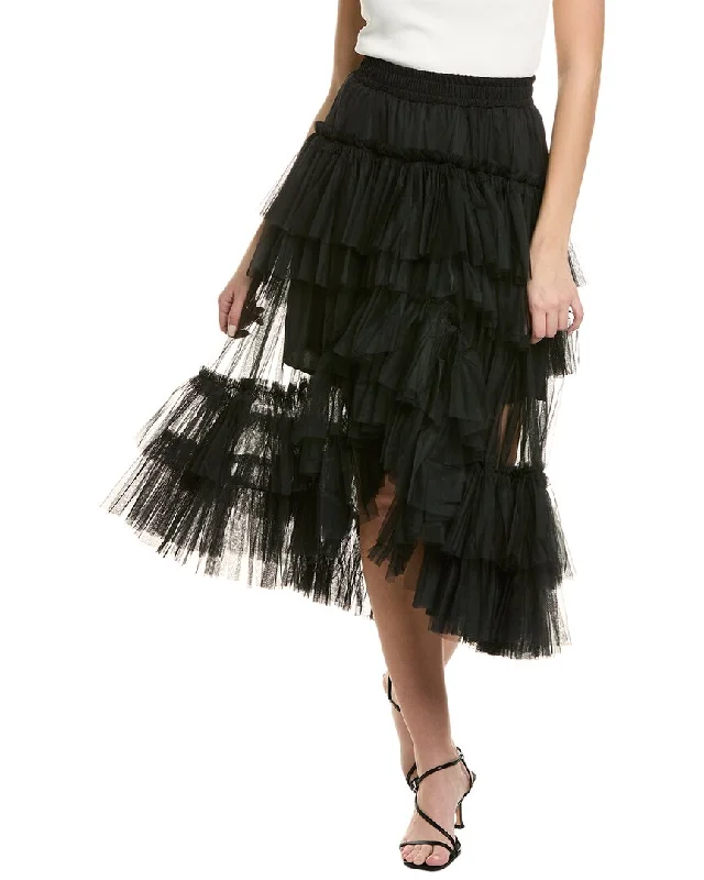 Chic Comfort Chiffon pleated skirt Beulah Midi Skirt