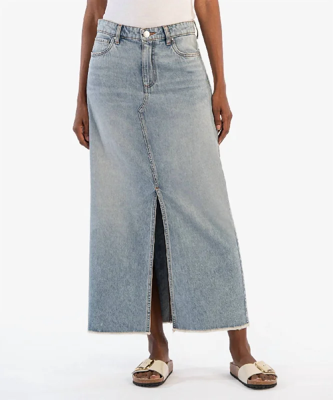 Chic Lounge Sequin pencil skirt Brea Long Skirt In Medium Wash