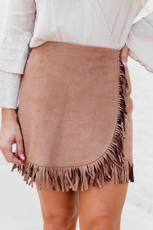 Relaxed Tops Skirt with belt I'll Go First Brown Fringe Hem Suede Mini Skort FINAL SALE Relaxed Tops Skirt with belt I'll Go First Brown Fringe Hem Suede Mini Skort FINAL SALE