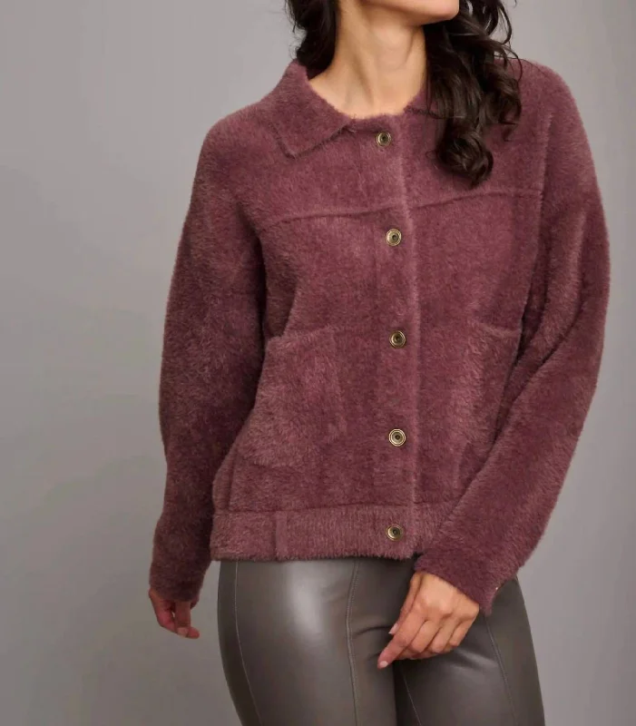 Casual Chic Wear Casual zip-up jacket Bubbly Jacket In Prune