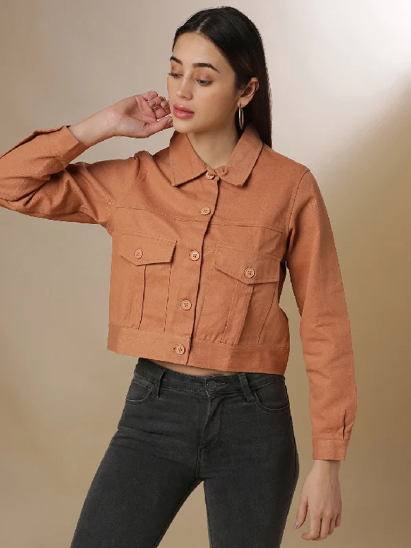 Luxe Comfort Utility wool jacket Campus Sutra Women Solid Stylish Casual Denim Jacket