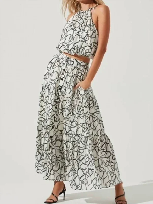 Layered Style Midi skirt Cecile Skirt In White