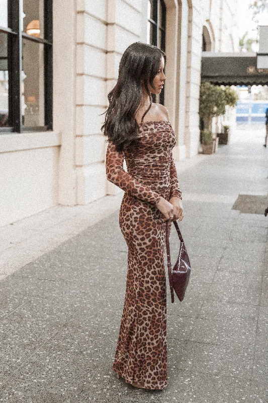 Easy Chic Midi pleated skirt Cici Maxi Skirt - Leopard