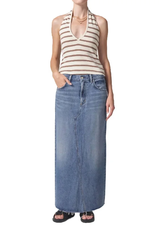 Versatile Style Wrap skirt Circolo Reworked Maxi Skirt In Glisten