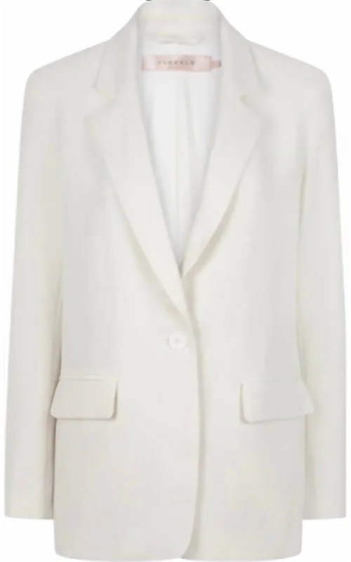 Soft Casuals Casual denim jacket Classic Button Open Blazer In Off White