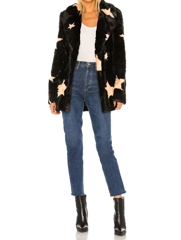 Soft Casuals Outdoor jacket Colorado Faux Fur Jacket In Starry Daze
