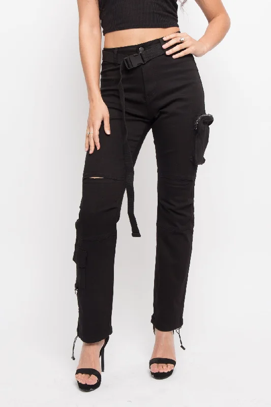 Cozy Fit Wear Activewear tights Colored Utility Jogger with Belt