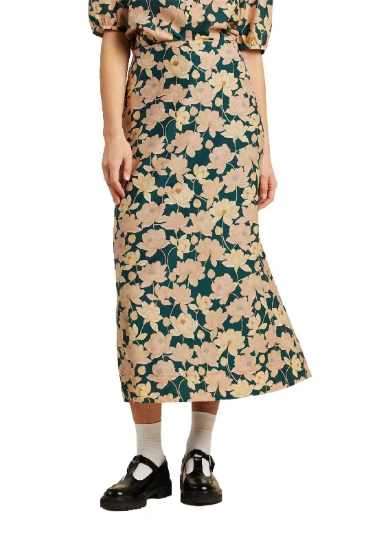Minimal Comfort Boho pleated skirt Demi Skirt In Jasper Twilight