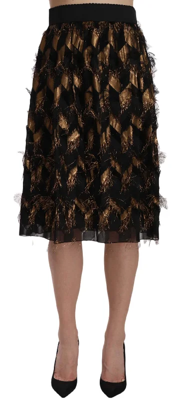 Soft Textures Plain wrap skirt Dolce & Gabbana Elegant  Silk Blend High Waist Women's Skirt