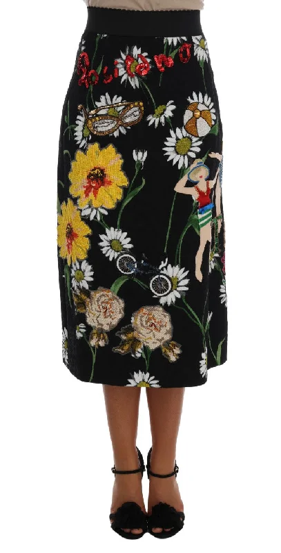 Weekend Style Casual skirt with pockets Dolce & Gabbana Embellished A-Line Mid-Calf Women's Skirt