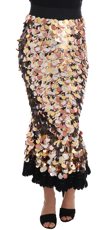 Relaxed Fit Wide waistband skirt Dolce & Gabbana Sequin Embellished High-Waist Pencil Women's Skirt Relaxed Fit Wide waistband skirt Dolce & Gabbana Sequin Embellished High-Waist Pencil Women's Skirt