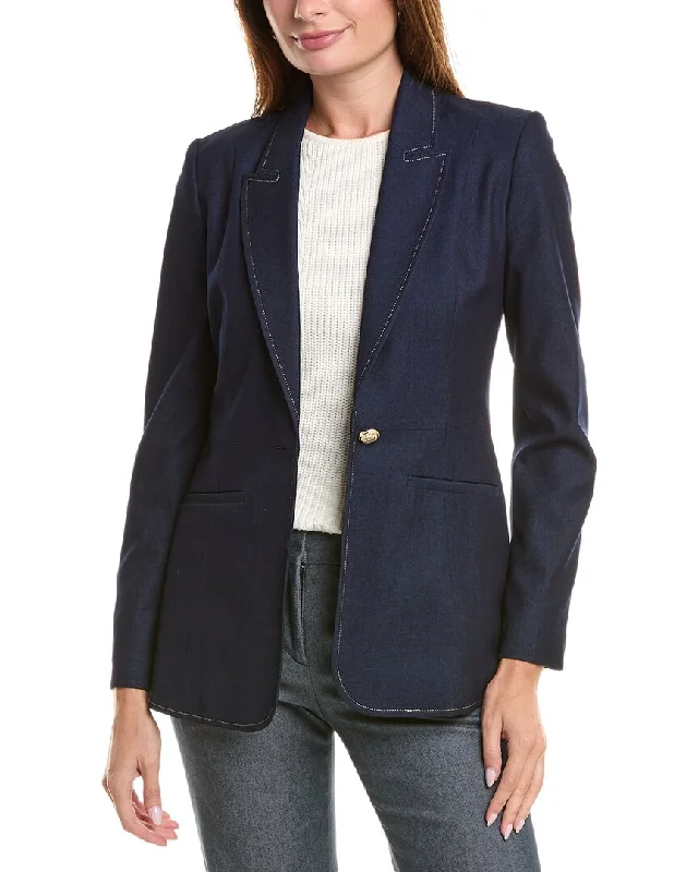 Comfort Fit Fur-lined jacket Elie Tahari Denim Jacket