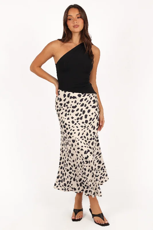 Comfortable Fashion Looks A-line pleated skirt Eliza Midi Skirt - Animal