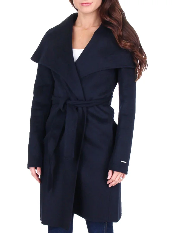 Easy Chic Knitted jacket Ellie Womens Wool Belted Wrap Coat