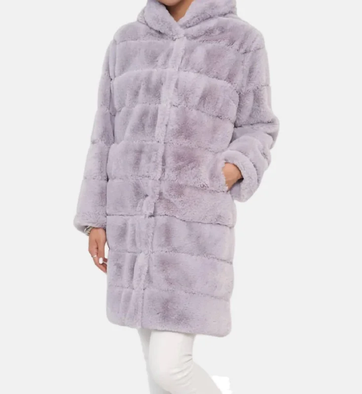 Warm Layers Stylish work jacket Emilia Zip Off Coat In Lavender Rail
