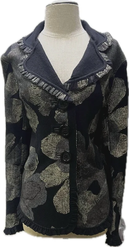 Soft Textures Flannel jacket Floral Jacket In 7223Oliv