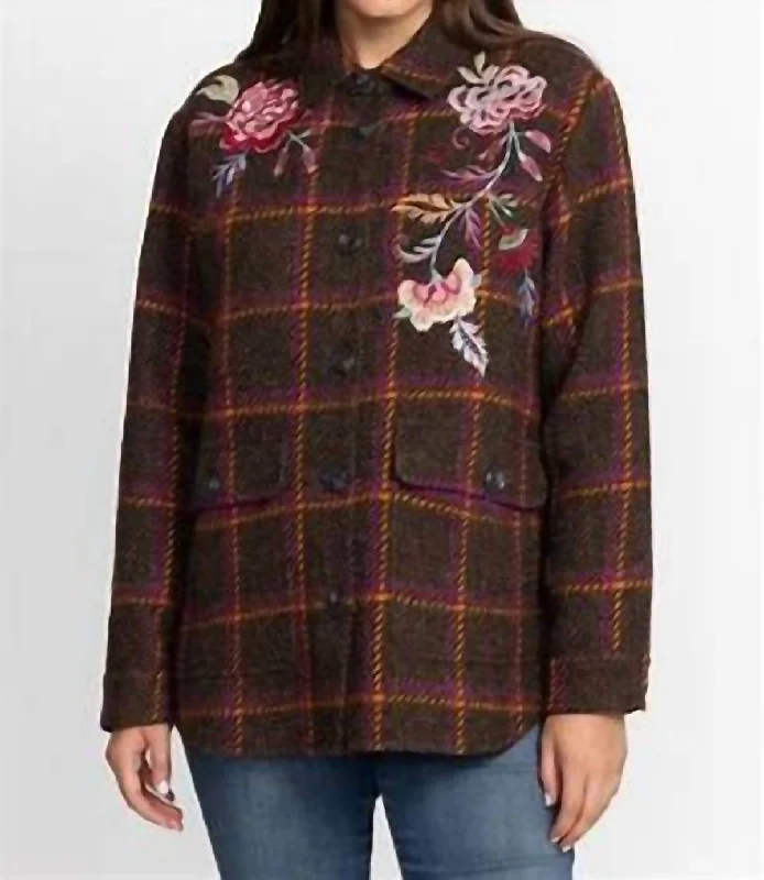 Cozy Pants Plaid jacket Garnet Plaid Shirt Jacket