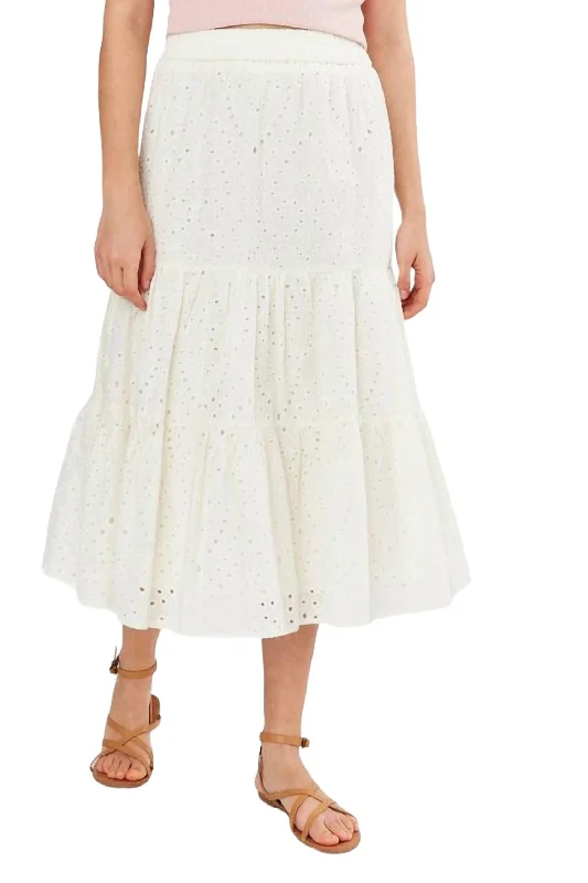 Simple Elegance Formal pleated skirt Gauguin Skirt In White