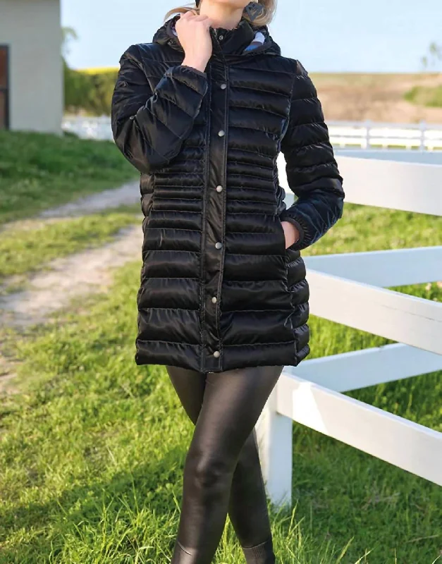 Effortless Looks Layered wool jacket High Gloss Padded Jacket In Black