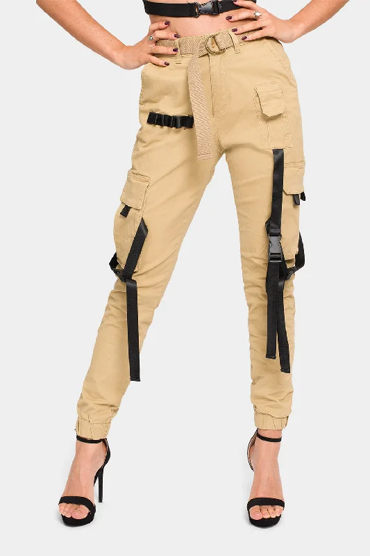 Breathable Comfort Adjustable sports bra High Rise Utility Strap Cargo Joggers