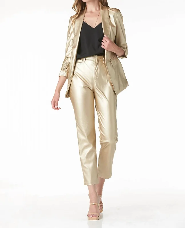 Soft Knitwear Knit jacket Kia Blazer In Metallic Gold