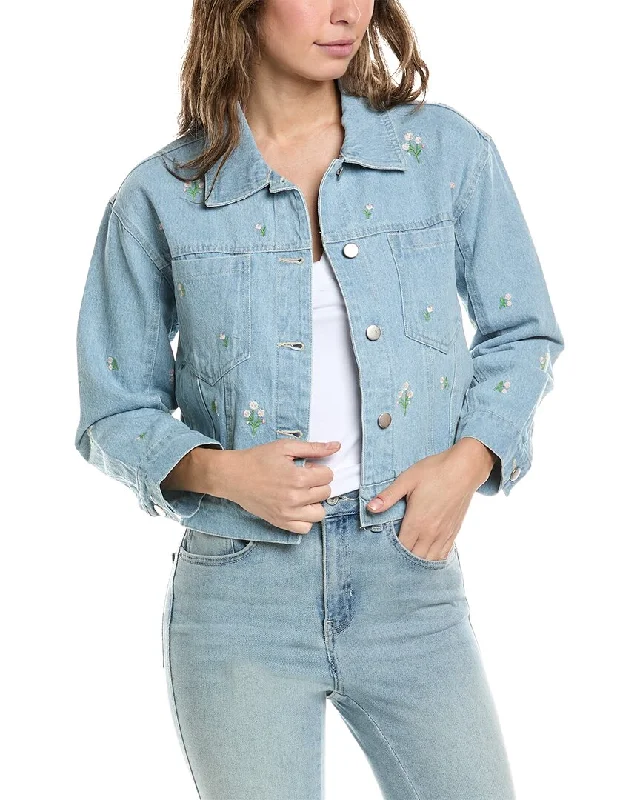 Elegant Dressing Houndstooth jacket Lea & Viola Denim Jacket