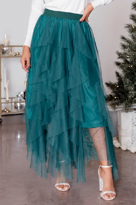 Comfortable Tops High-waisted skirt Magical Feeling Evergreen Tulle Maxi Skirt